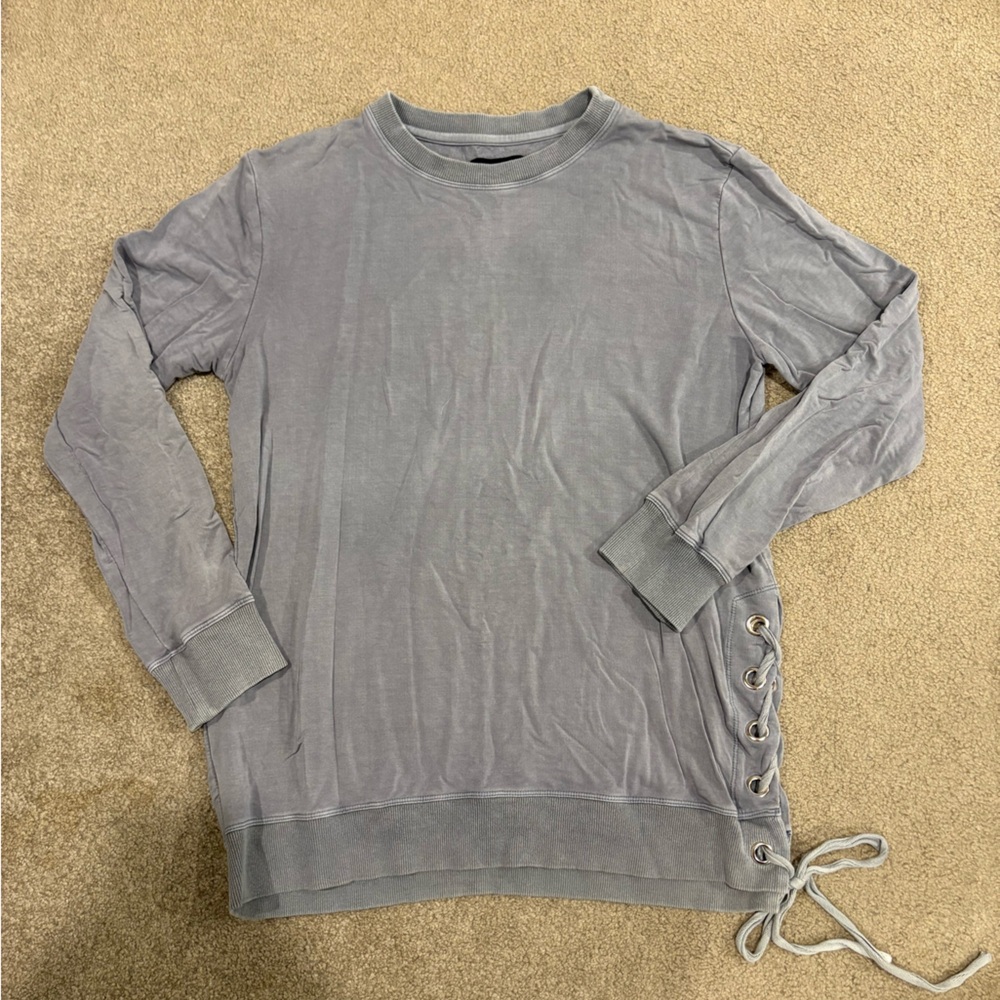 Mustard Seed Heather Gray Knit Top